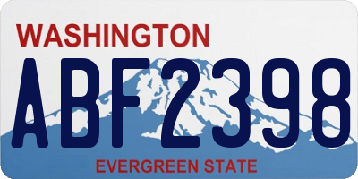 WA license plate ABF2398