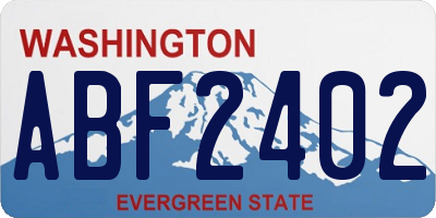 WA license plate ABF2402