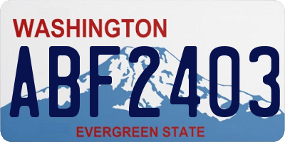 WA license plate ABF2403