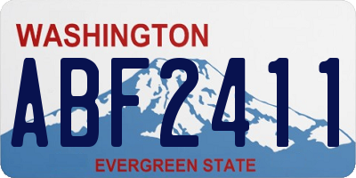 WA license plate ABF2411