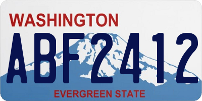WA license plate ABF2412