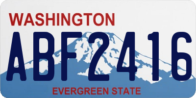WA license plate ABF2416