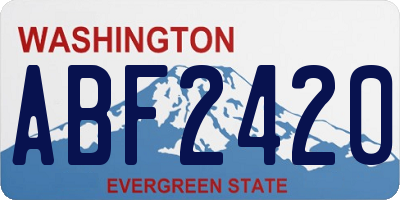 WA license plate ABF2420