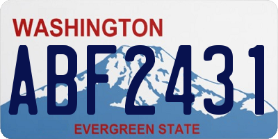 WA license plate ABF2431