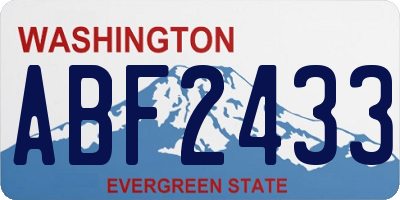 WA license plate ABF2433