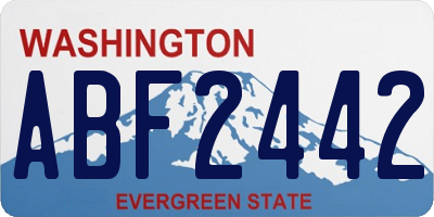 WA license plate ABF2442