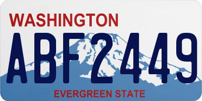 WA license plate ABF2449