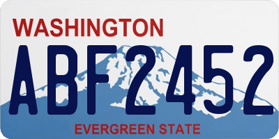 WA license plate ABF2452