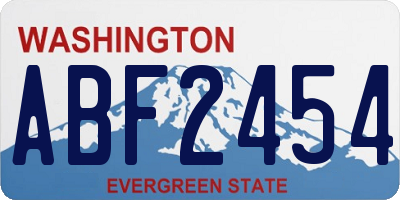 WA license plate ABF2454