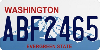 WA license plate ABF2465