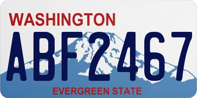 WA license plate ABF2467