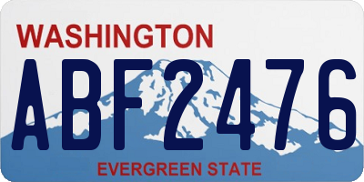WA license plate ABF2476