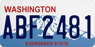 WA license plate ABF2481