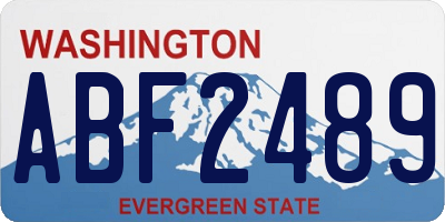 WA license plate ABF2489