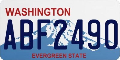WA license plate ABF2490