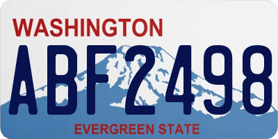 WA license plate ABF2498