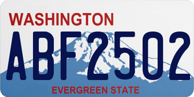 WA license plate ABF2502