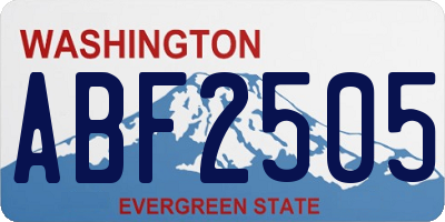 WA license plate ABF2505