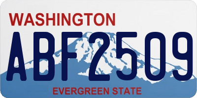 WA license plate ABF2509