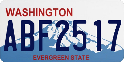 WA license plate ABF2517