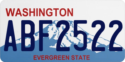 WA license plate ABF2522