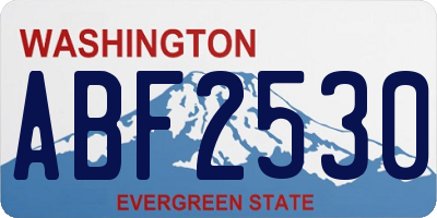 WA license plate ABF2530