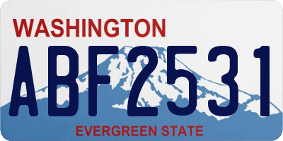 WA license plate ABF2531