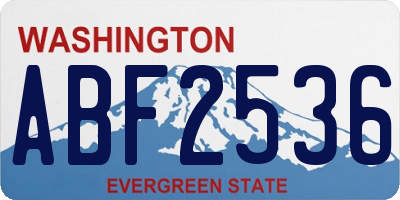 WA license plate ABF2536