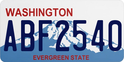WA license plate ABF2540