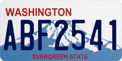 WA license plate ABF2541