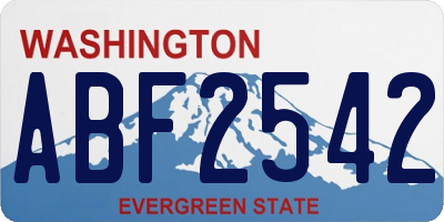WA license plate ABF2542