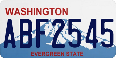 WA license plate ABF2545