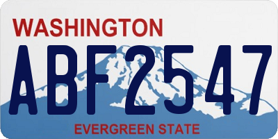 WA license plate ABF2547