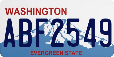 WA license plate ABF2549