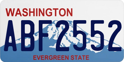 WA license plate ABF2552