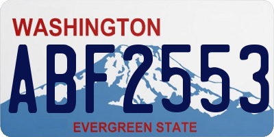 WA license plate ABF2553