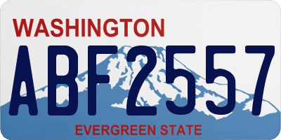 WA license plate ABF2557