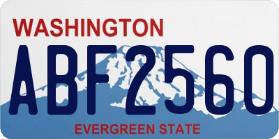 WA license plate ABF2560