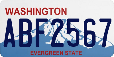 WA license plate ABF2567