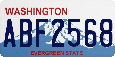 WA license plate ABF2568