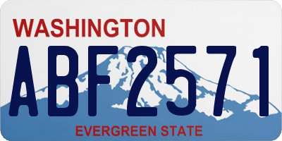 WA license plate ABF2571
