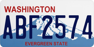 WA license plate ABF2574