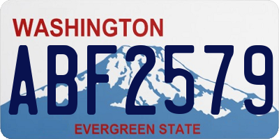 WA license plate ABF2579