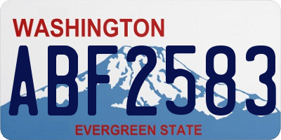 WA license plate ABF2583