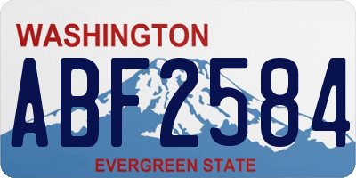WA license plate ABF2584
