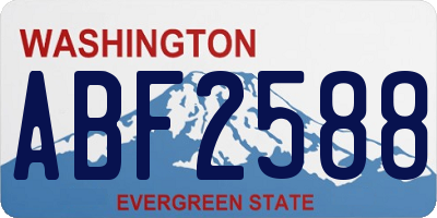 WA license plate ABF2588