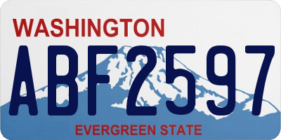 WA license plate ABF2597