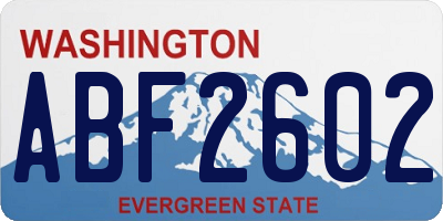WA license plate ABF2602