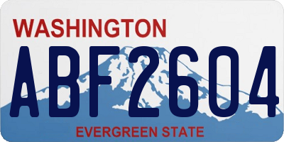 WA license plate ABF2604