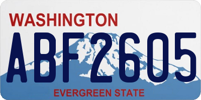 WA license plate ABF2605